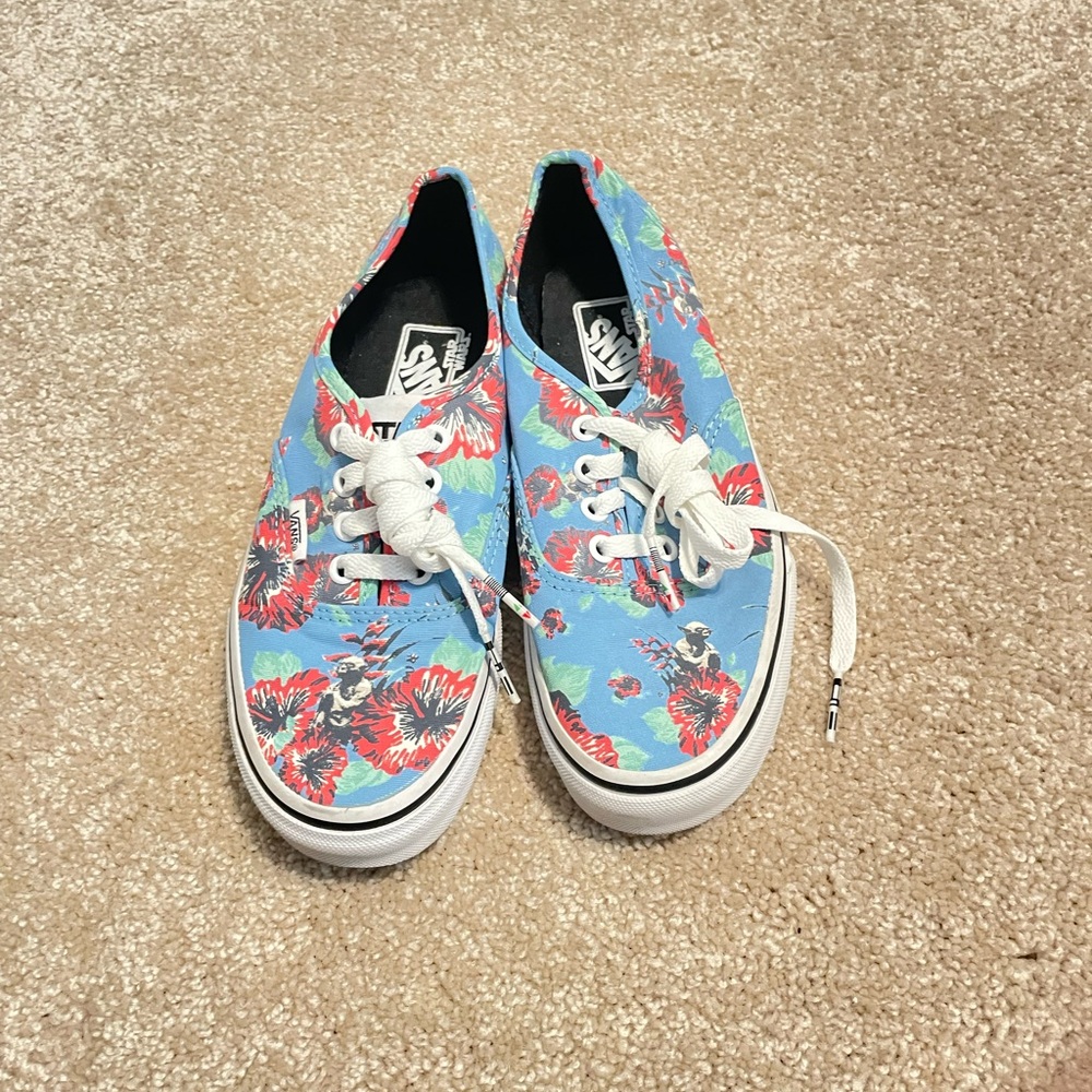 🔥🔥 VANS Vans Star Wars Yoda Aloha Hibiscus. Authentic Sneakers. Blue.